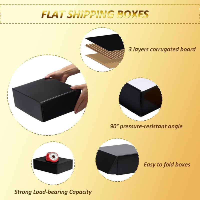 HORLIMER 12x9x4 inches Shipping Boxes Set of 20, Black Medium Corrugated Cardboard Gift Mailer Box - Image 3