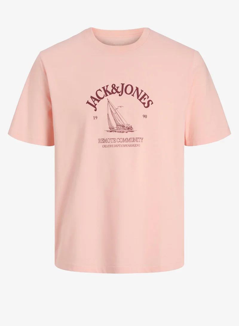 جاك وجونز جونيور تيشيرت شبابي بطبعة جرافيك وياقة مستديرة