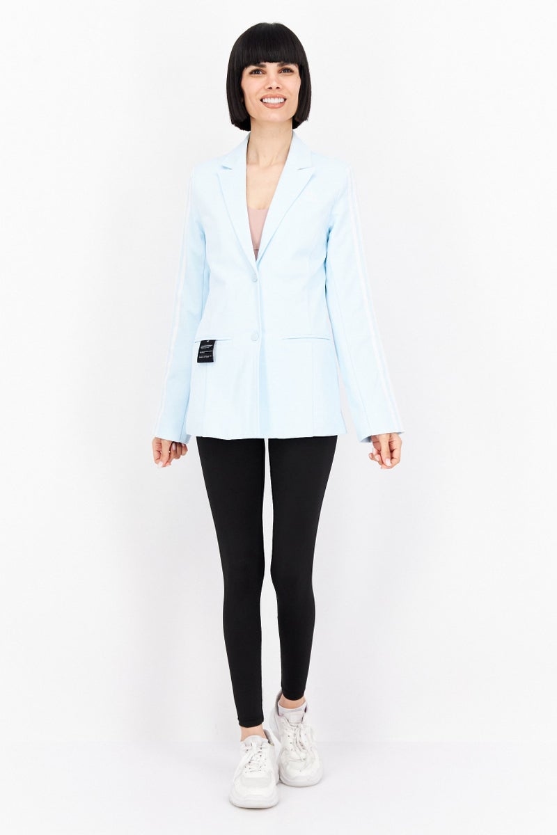 adidas Originals Women Sportswear Fit Long Sleeve Outdoor Blazer, Sky Blue  - Image 3