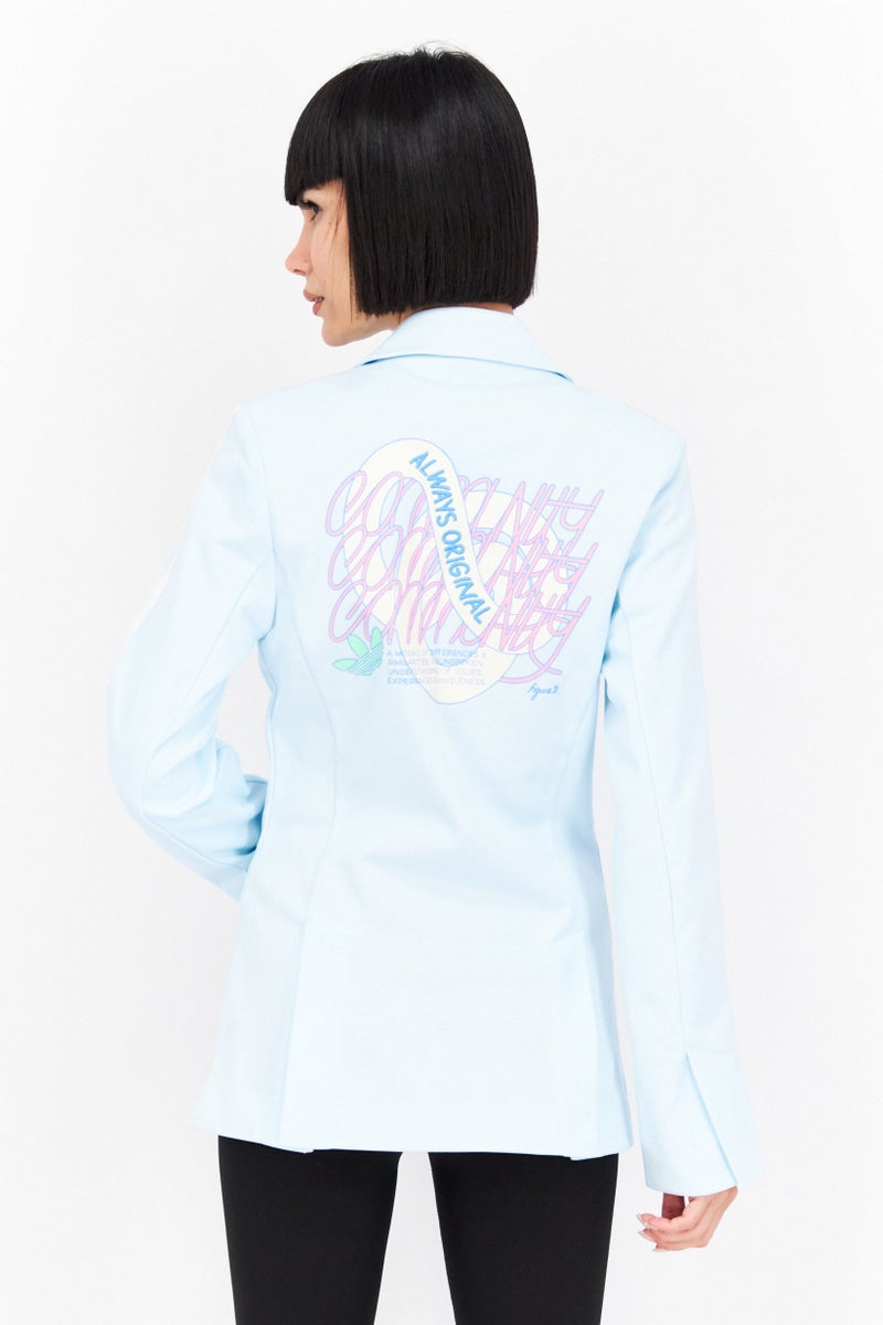 adidas Originals Women Sportswear Fit Long Sleeve Outdoor Blazer, Sky Blue  - Image 4