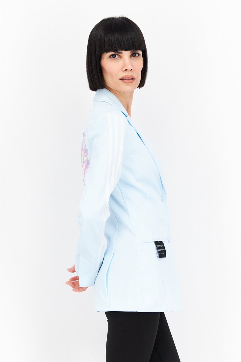 adidas Originals Women Sportswear Fit Long Sleeve Outdoor Blazer, Sky Blue  - Image 2