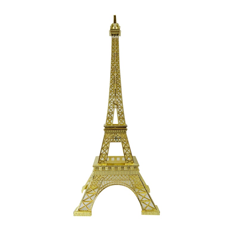 allgala 15" Eiffel Tower Statue Decor Alloy Metal, Gold - Image 1