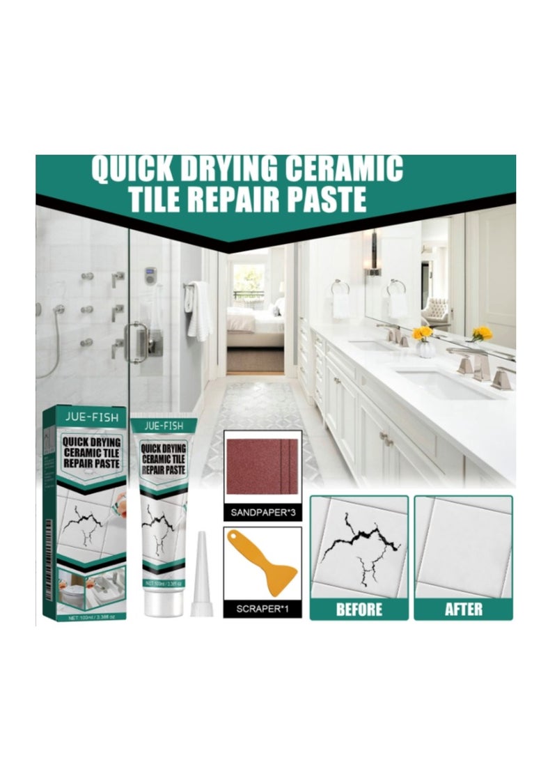 JUE-FISH 100ml Grout Repair Set Grout Filler Grout Sealer for Bathroom Shower Kitchen Floor Tile Fast Drying Tile Grout Paint - Image 1