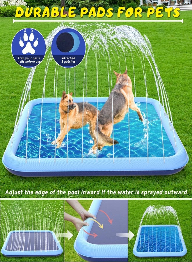 EPN Splash Pad, 127"- 90.5" Size Extra Large Sprinkler Play Mat for Dogs & Kids, Thicker Wading Pool Summer Outdoor Water Toys, Fun Backyard Fountain Play Pad for 3 Age+ Girls Boys Children & Pets - Image 4