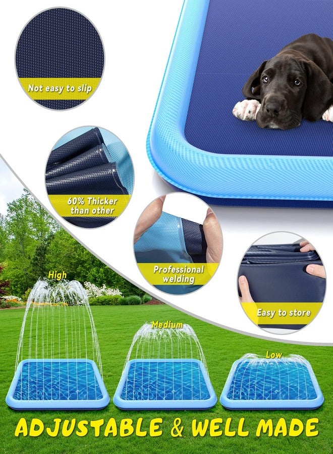EPN Splash Pad, 127"- 90.5" Size Extra Large Sprinkler Play Mat for Dogs & Kids, Thicker Wading Pool Summer Outdoor Water Toys, Fun Backyard Fountain Play Pad for 3 Age+ Girls Boys Children & Pets - Image 3