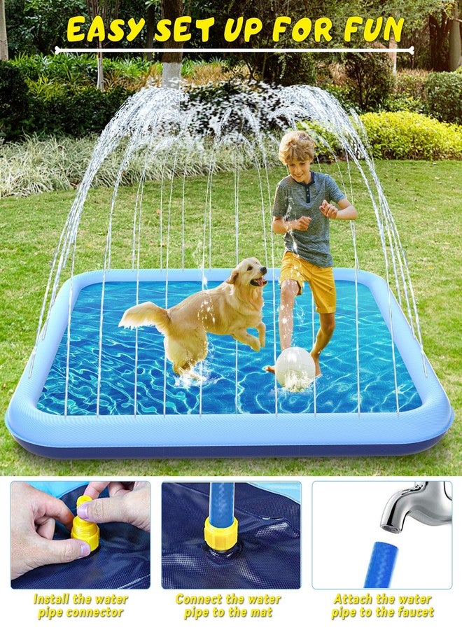 EPN Splash Pad, 127"- 90.5" Size Extra Large Sprinkler Play Mat for Dogs & Kids, Thicker Wading Pool Summer Outdoor Water Toys, Fun Backyard Fountain Play Pad for 3 Age+ Girls Boys Children & Pets - Image 5