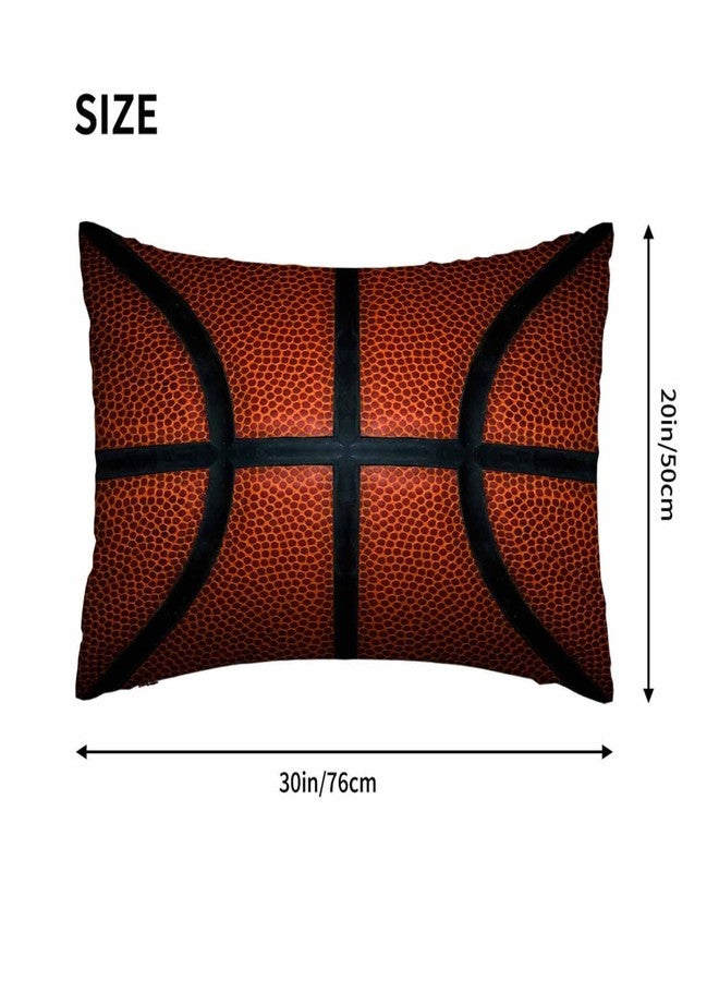 Mugod Rectangle Pillow Cover Red Black Basketball Leather Texture Design,Pillow Case for Bed Couch Sofa Office Decor 20x30 Inches - Image 4