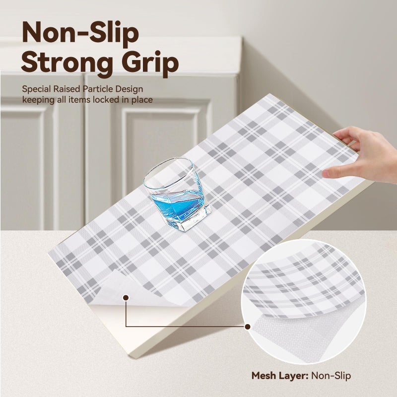 TheBaDaz Drawer Shelf Liner for Kitchen Cabinets, Non Adhesive Slip Resistant Shelf Paper Easy to Clean, Strong Grip Thickened Waterproof Washable Mats for Pantry Shelves Cupboard Dresser(Grey, 12 in x 10 FT) - Image 2