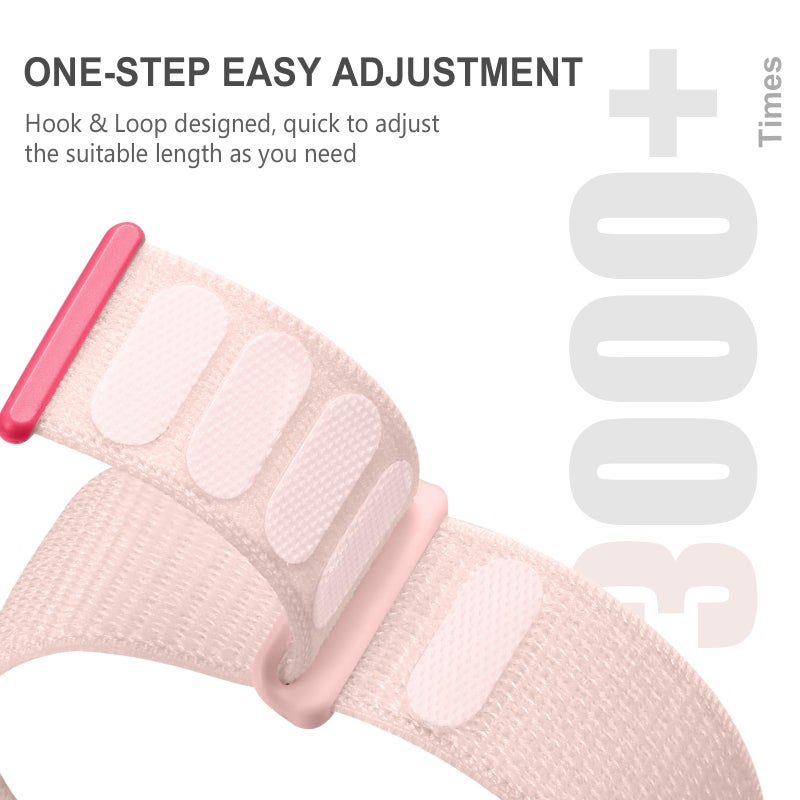 Getino Sport Band Compatible with Apple Watch Bands for Women Men 40mm 41mm 38mm 42mm 46mm 44mm 45mm 49mm, Braided Stretchy Nylon Strap for iWatch Series 11 10 9 8 7 6 5 4 3 SE Ultra 2 1, Light Pink - Image 2