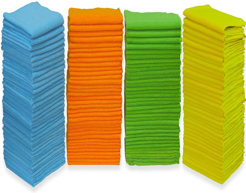 Simple Houseware منشفة تنظيف ميكروفايبر بسيطة، 4 ألوان - 150 عبوة - Image 1