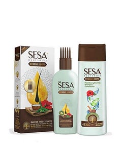 Sesa مجموعة العناية بالشعر ذات الجذور القوية من الأيورفيدا (زيت وشامبو + بلسم)؛ نظام متكامل للعناية بالشعر؛ زيت شعر - 100 مل وشامبو + بلسم - 200 مل  - Image 1