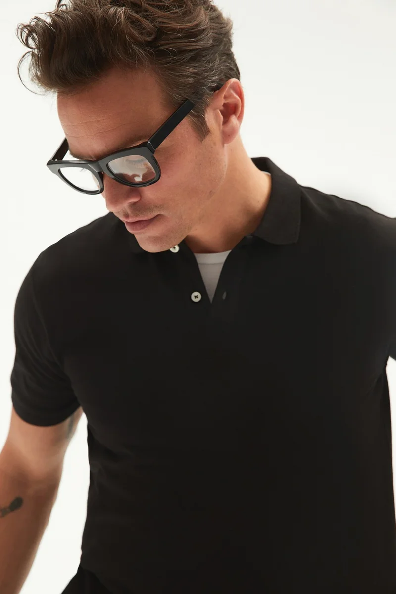 جون Men's Casual 100% Cotton Basic Polo Neck T-Shirt