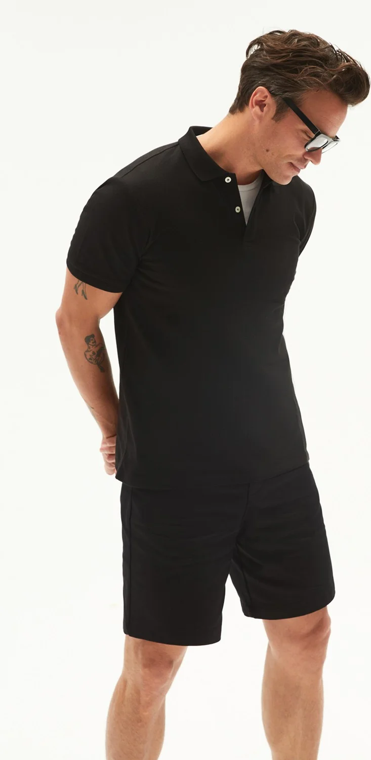 جون Men's Casual 100% Cotton Basic Polo Neck T-Shirt
