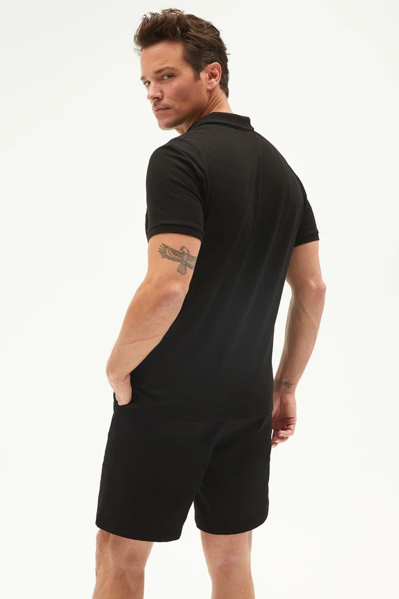 جون Men's Casual 100% Cotton Basic Polo Neck T-Shirt