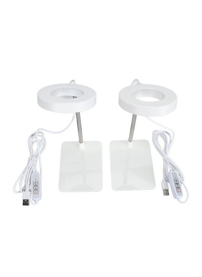 2 Sets Plant Grow Light Full Spectrum Height Adjustable Detachable Base 4 Level Brightness Dimming 2H 4H 8H Automatic Timer Halo Plant Growing Lamp