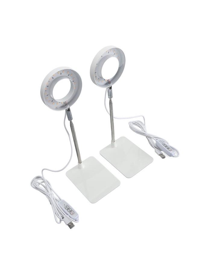 2 Sets Plant Grow Light Full Spectrum Height Adjustable Detachable Base 4 Level Brightness Dimming 2H 4H 8H Automatic Timer Halo Plant Growing Lamp