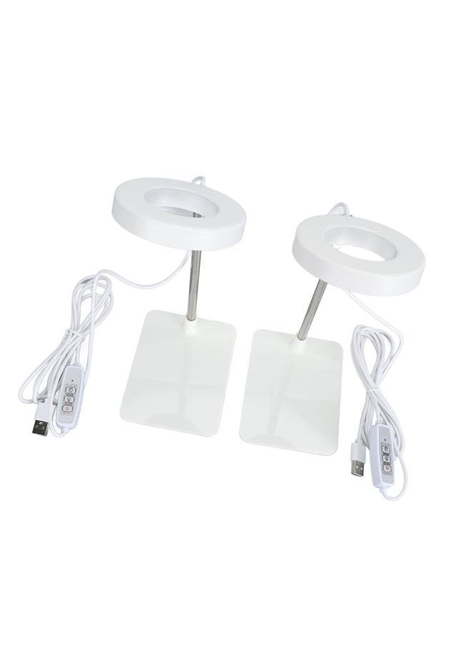 2 Sets Plant Grow Light Full Spectrum Height Adjustable Detachable Base 4 Level Brightness Dimming 2H 4H 8H Automatic Timer Halo Plant Growing Lamp