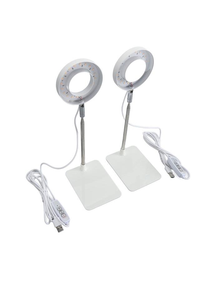 2 Sets Plant Grow Light Full Spectrum Height Adjustable Detachable Base 4 Level Brightness Dimming 2H 4H 8H Automatic Timer Halo Plant Growing Lamp