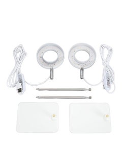 Thoraya 2 Sets Plant Grow Light Full Spectrum Height Adjustable Detachable Base 4 Level Brightness Dimming 2H 4H 8H Automatic Timer Halo Plant Growing Lamp  - Image 1