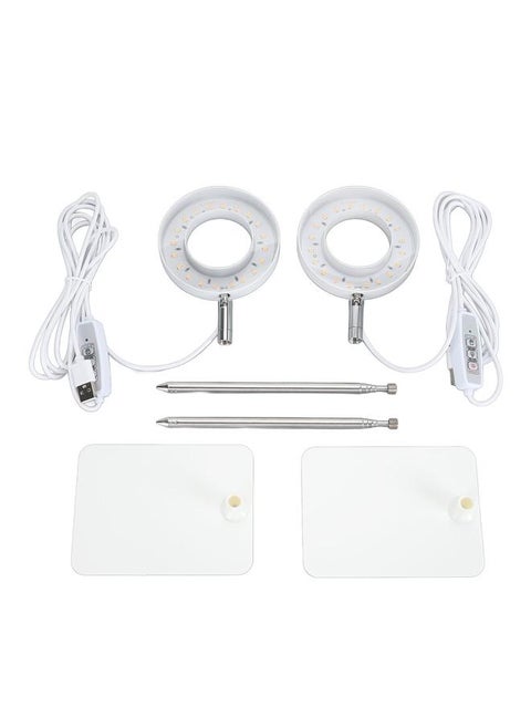 2 Sets Plant Grow Light Full Spectrum Height Adjustable Detachable Base 4 Level Brightness Dimming 2H 4H 8H Automatic Timer Halo Plant Growing Lamp