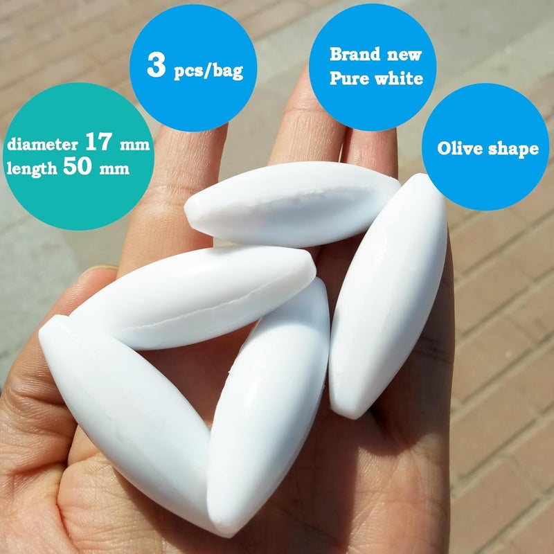 BBTCTY Magnetic Stirrer Stir Bar 2 inch Length PTFE Magnetic Mixer Stir Bars (17X50mm, Olive Shape,3PCS) - Image 3