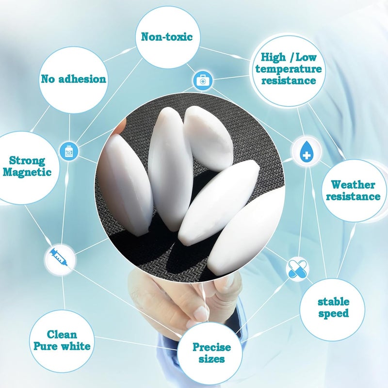 BBTCTY Magnetic Stirrer Stir Bar 2 inch Length PTFE Magnetic Mixer Stir Bars (17X50mm, Olive Shape,3PCS) - Image 5