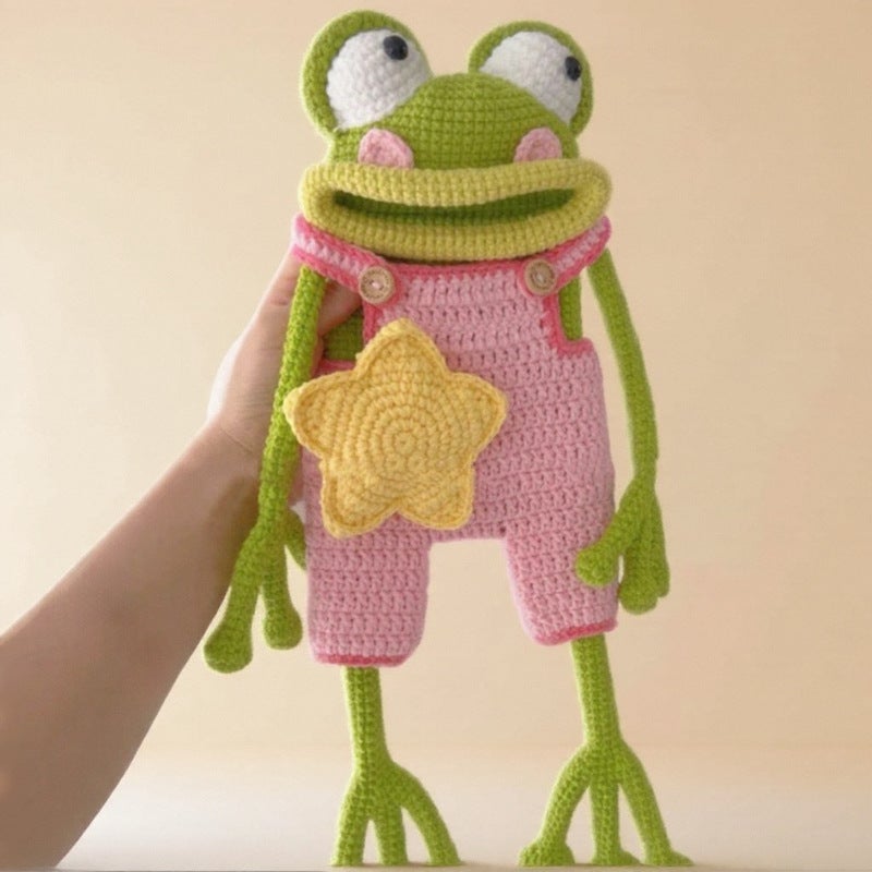 Crochet Frog Phone Pouch DIY Kit Big Mouth Frog Crossbody Bag - Image 2