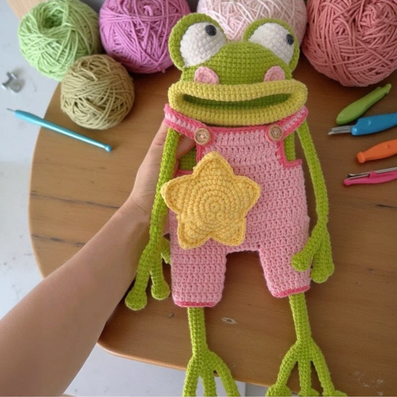 Crochet Frog Phone Pouch DIY Kit Big Mouth Frog Crossbody Bag - Image 5