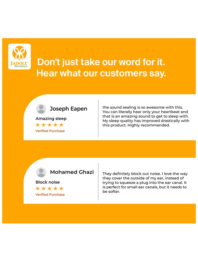 Jadole Naturals Advanced Earplugs For Noise Reduction - 6 Pair|Snore & Water Proof | With Soft Silicon - Image 5