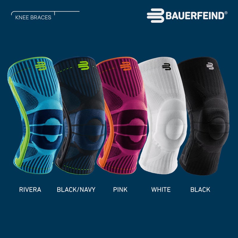 Bauerfeind Sports Knee Support - Knee Brace for Pain Relief and Stabilization - Patellar Knee Pad for Enhanced Support - Targeted Compression - Lightweight & Durable (Black/Blue, XL) - Image 3