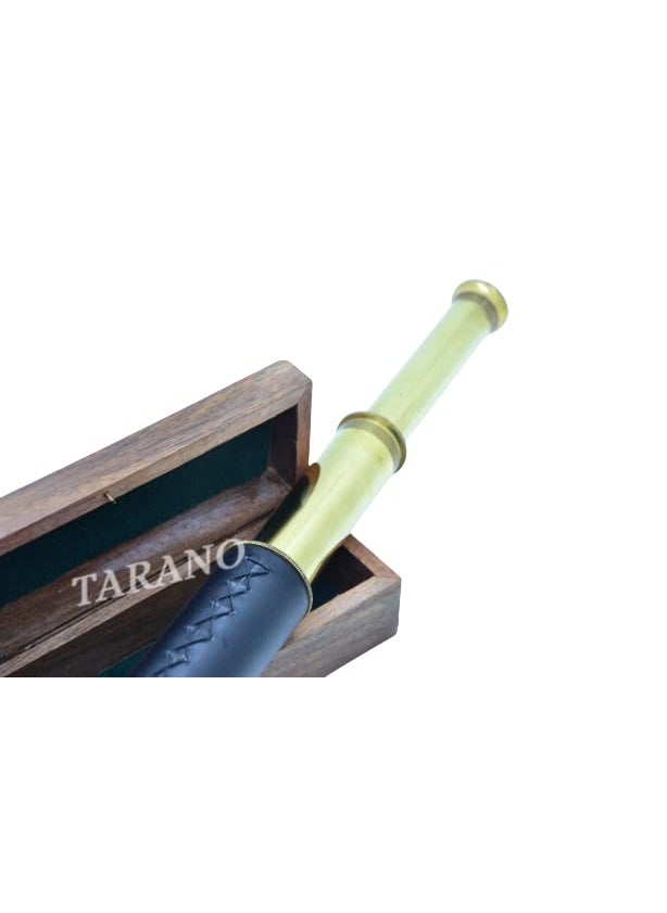 TARANO 12 Inches Handhled Vintage Brass Telescope with Wooden Box for NavigationPocket Telescope Pirates Telescope Nautical Theme Working Telescope Showpiece Best for Gift  - Image 5