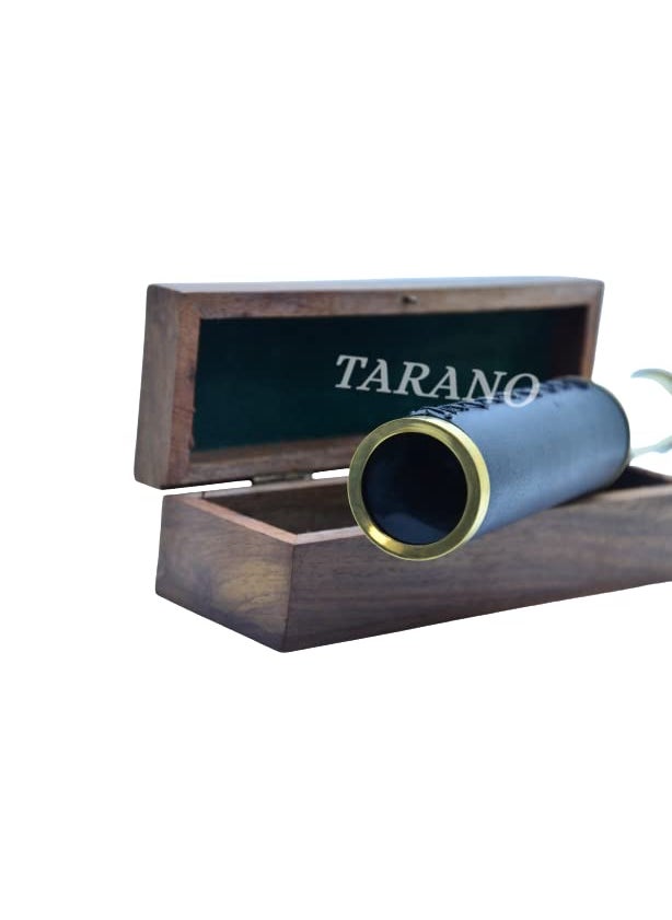TARANO 12 Inches Handhled Vintage Brass Telescope with Wooden Box for NavigationPocket Telescope Pirates Telescope Nautical Theme Working Telescope Showpiece Best for Gift  - Image 2