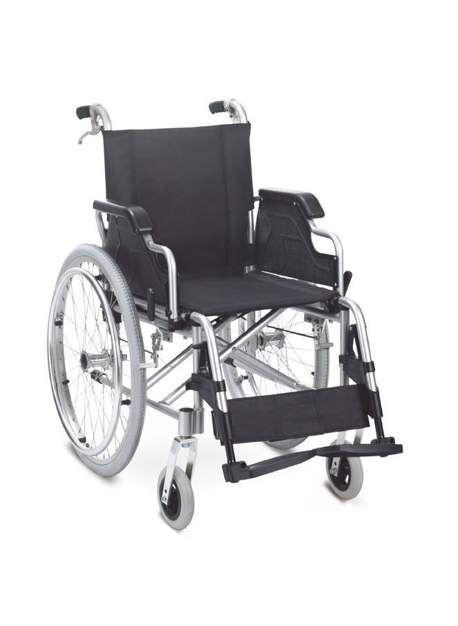 كرسي متحرك خفيف الوزن مع دعامات سوداء جانبية ، ومكابح ومقابض قابلة للفك  JL908LJ - Image 2