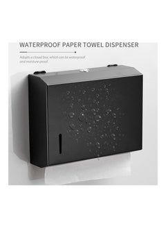 NIBEMINENT Wall Mounted Paper Towel Dispenser Black 27.3 x 8.7 21.5cm  - Image 3
