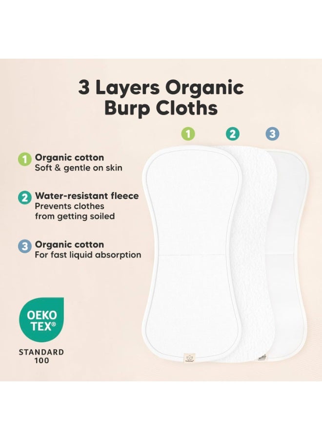 KeaBabies 5-Pack Organic Burp Cloths for Baby Boys and Girls - Ultra Absorbent Burping Cloth, Burp Clothes, Newborn Towel - Milk Spit Up Rags - Burpy Cloth Bib for Unisex, Boy, Girl (Sweet Charm) - Image 4