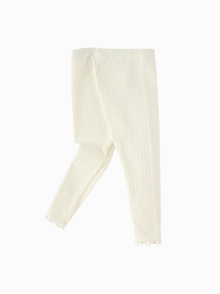 بالابالا بنطلون ليقنز مضلع مع ربطة للبنات - Image 5