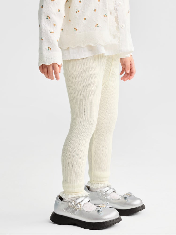 بالابالا بنطلون ليقنز مضلع مع ربطة للبنات - Image 3