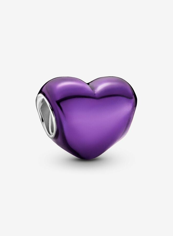 Pandora Moments Metallic Purple Heart Charm for Women's Bangle 799291C01