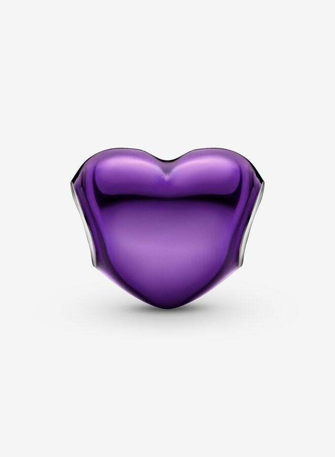Pandora Moments Metallic Purple Heart Charm for Women's Bangle 799291C01