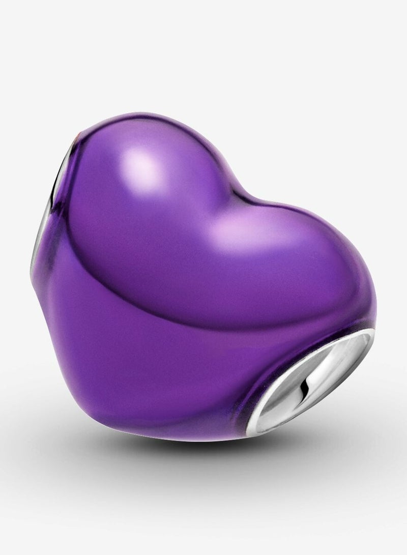 Pandora Moments Metallic Purple Heart Charm for Women's Bangle 799291C01