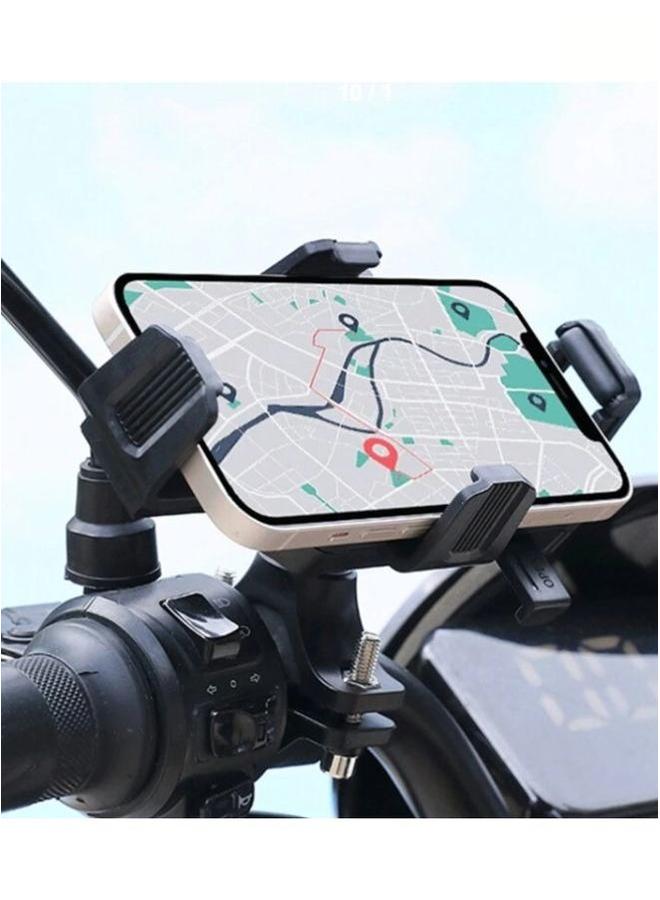 بروماس حامل هاتف محمول قابل للتعديل للدراجات النارية لجميع الهواتف 2 في 1 ثابت مضاد للاهتزاز حامل هاتف محمول - Image 3