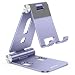 OMOTON Foldable Cell Phone Stand C4 Portable Aluminum Phone Holder Adjustable Phone Dock Cradle Compatible with iPhone 171615 Pro Max Air Samsung Galaxy Small Tablets Smart Phones Purple - Image 2
