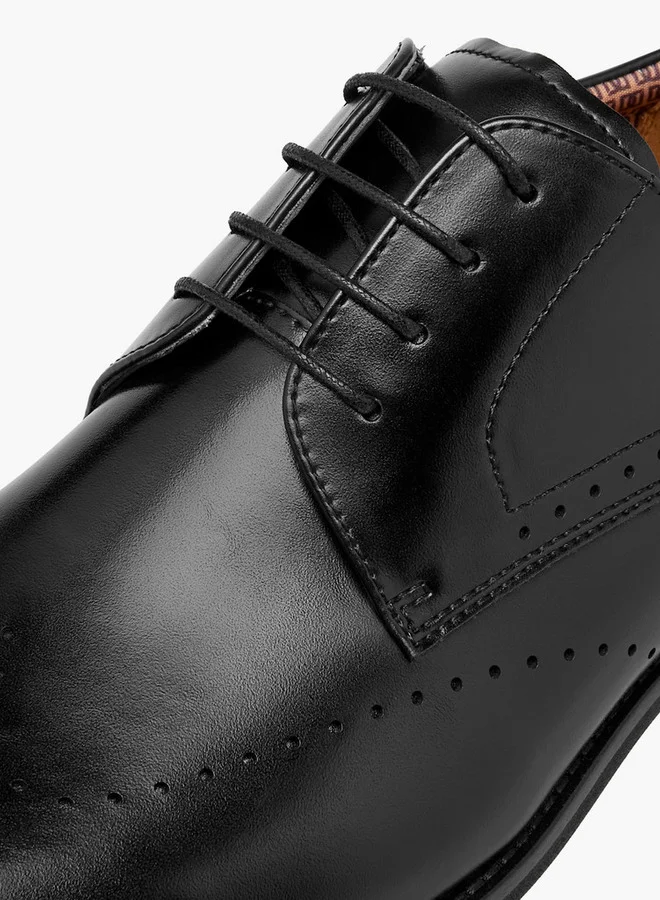 DUCHINI BLACK Men'S Cutout Detail Lace-Up Derby Shoes for Men | Best Price UAE