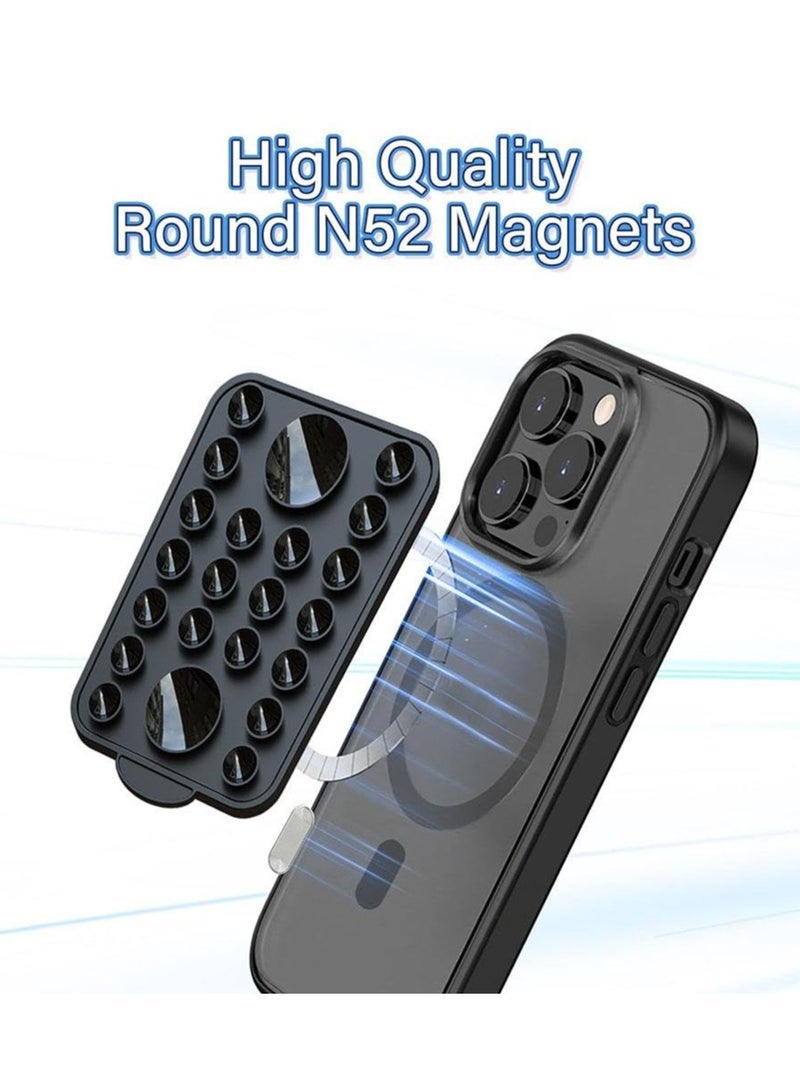 Excefore Silicone Suction Phone Case Stand, Hands-Free Cell Phone Accessory Holder for iPhone 15/14/13/12 Series, Suitable for Selfies and Tiktok Videos, Creator and Sharer (Black)  - Image 4