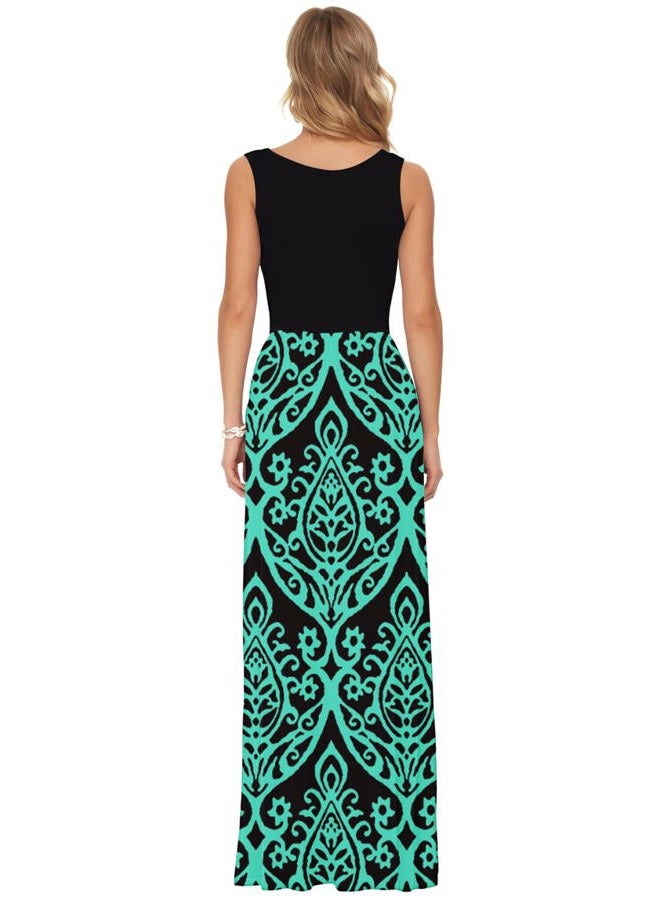 AUSELILY Women's Summer Sleeveless Loose Maxi Dress Casual Long Dresses with Pockets 2025 New Black Green S - Image 5