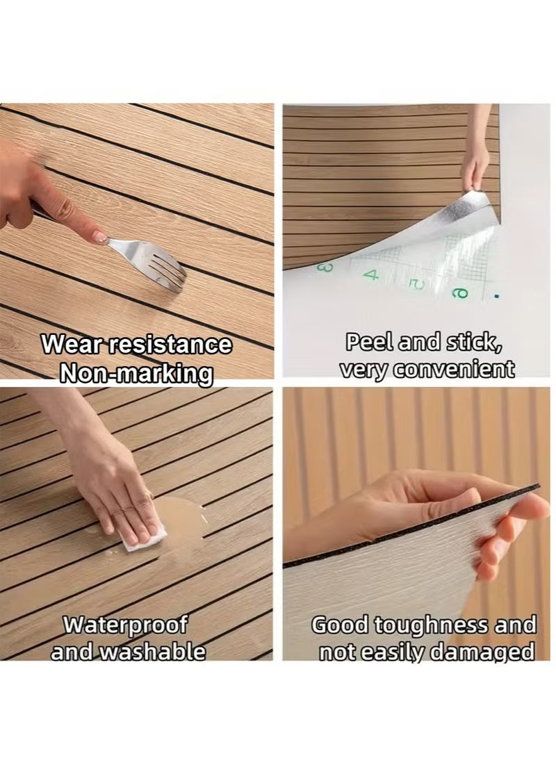 عربست Arabest Thickened 3D Wood Grain PVC ورق جدران ذاتي اللصق، مضاد للماء وعازل للصوت للديكورات المنزلية، غرفة المعيشة، غرفة النوم، خلفية التلفزيون، مثالية لأصحاب المنازل، المستأجرين، المتحمس الداخلية - Image 3