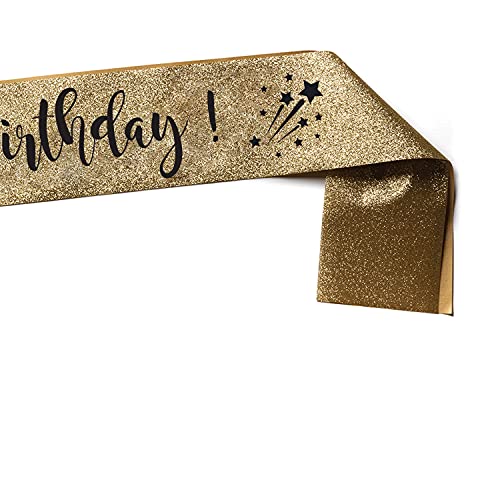 OMISS It's My Birthday - Glitter Gold Sash - Be the most Beautiful for your Birthday (Glitter Gold) - Image 2