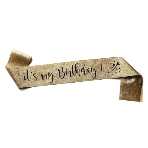 OMISS It's My Birthday - Glitter Gold Sash - Be the most Beautiful for your Birthday (Glitter Gold) - Image 1
