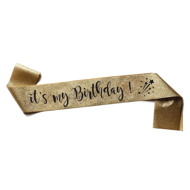 OMISS It's My Birthday - Glitter Gold Sash - Be the most Beautiful for your Birthday (Glitter Gold) - Image 4