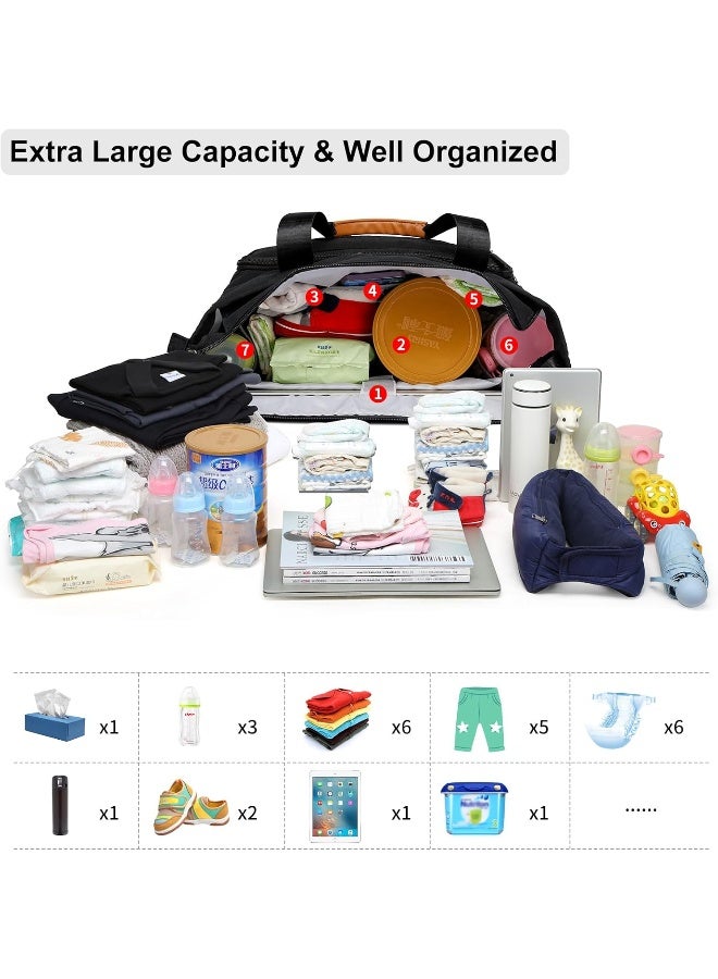 FHELAD Diaper Bag Tote, Large Tote Diaper Bag with 16 Inch Laptop Compartment for Mom and Dad - Image 4